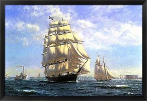 Framed &#39;Challenge&#39; Leaving New York In The 1850 Print