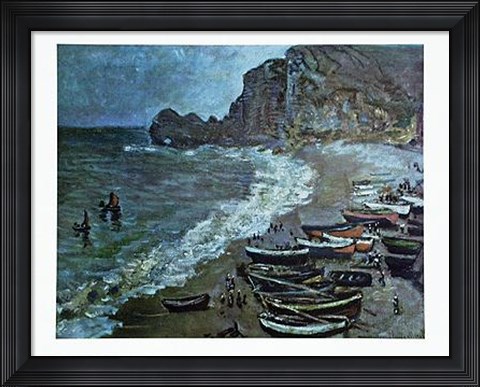 Framed Boats On The Beach, 1883 Print