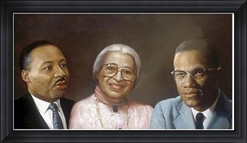 Framed Martin, Rosa, And Malcolm Print