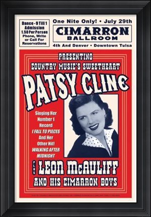 Framed Patsy Cline, Tulsa, Oklahoma, 1961 Print