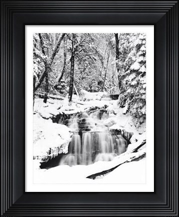 Framed Winter Waterfall Print