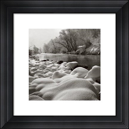 Framed River In Winter Print