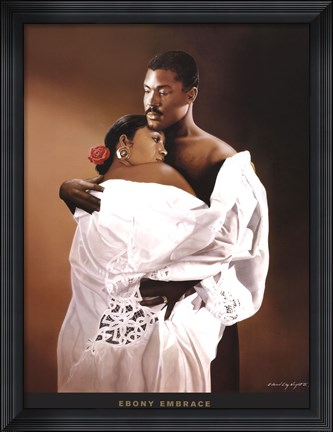 Framed Ebony Embrace Print