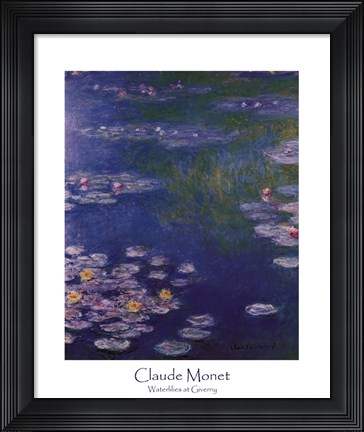 Framed Waterlilies at Giverny Print