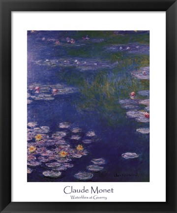 Framed Waterlilies at Giverny Print