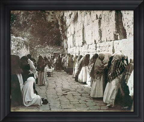 Framed Jews At the Wailing Wall in Jerusalem Print