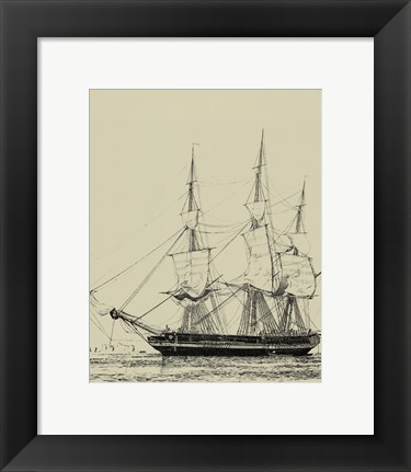 Framed Ships And Sails V Print