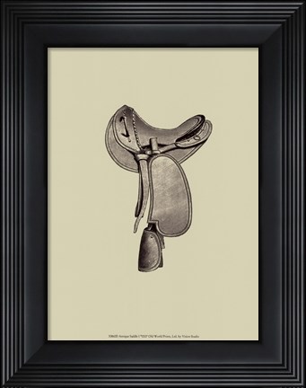 Framed Antique Saddle I Print