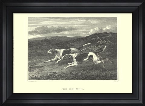 Framed Foxhounds Print