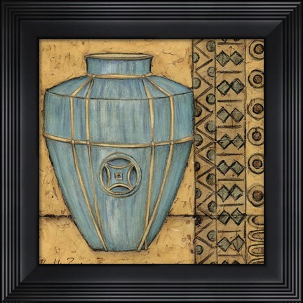 Framed Square Cerulean Pottery II Print