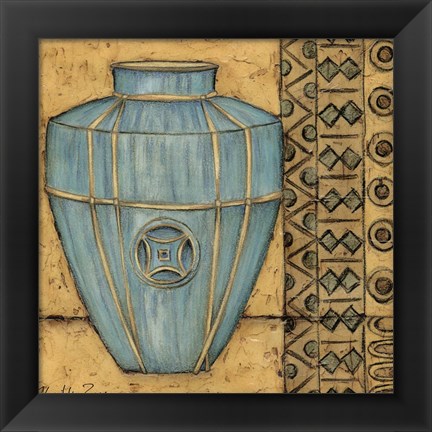 Framed Square Cerulean Pottery II Print