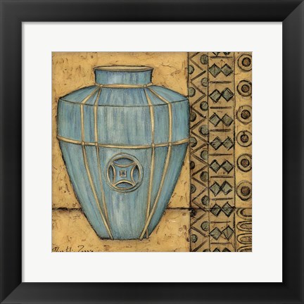 Framed Square Cerulean Pottery II Print