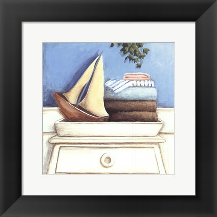 Framed Coastal Bath I Print