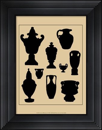 Framed Urns In Silhouette I Print