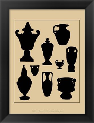 Framed Urns In Silhouette I Print