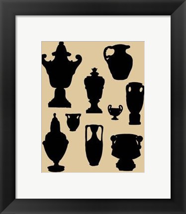 Framed Urns In Silhouette I Print
