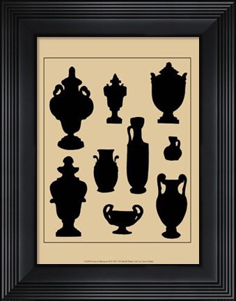 Framed Urns In Silhouette II Print