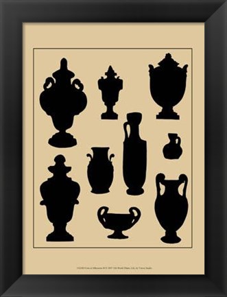 Framed Urns In Silhouette II Print