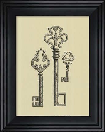 Framed Antique Keys II Print
