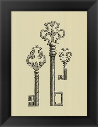 Framed Antique Keys II Print