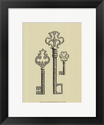 Framed Antique Keys II Print