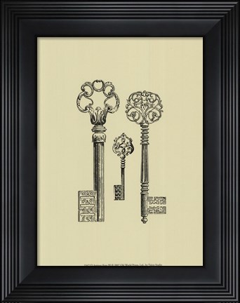 Framed Antique Keys III Print