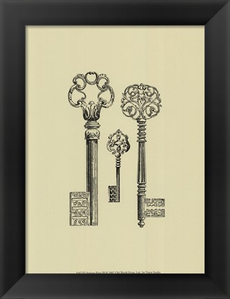 Framed Antique Keys III Print