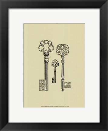 Framed Antique Keys III Print