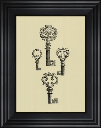 Framed Antique Keys IV Print