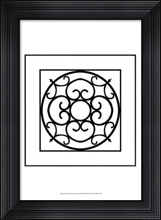 Framed Black And White Ironwork II Print
