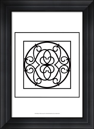 Framed Black And White Ironwork III Print