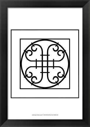 Framed Black And White Ironwork IV Print