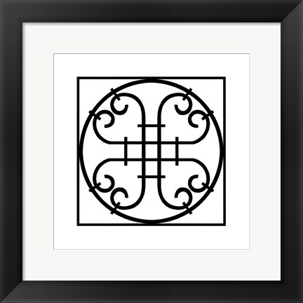 Framed Black And White Ironwork IV Print