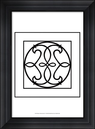 Framed Black And White Ironwork V Print