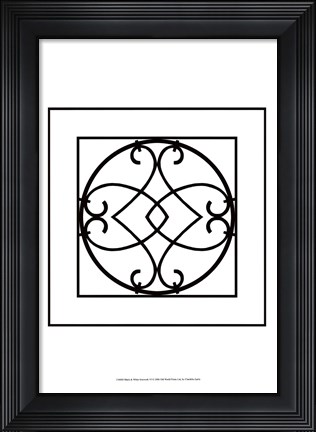 Framed Black And White Ironwork VI Print