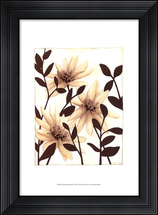 Framed Blossoming Silhouette I Print