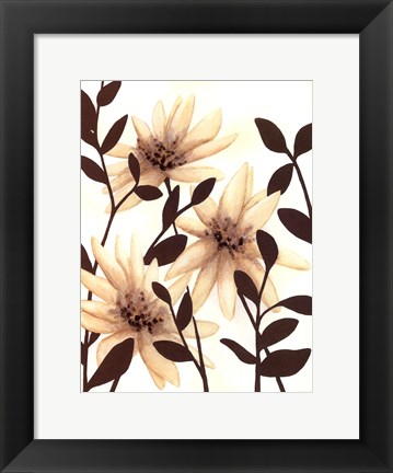 Framed Blossoming Silhouette I Print