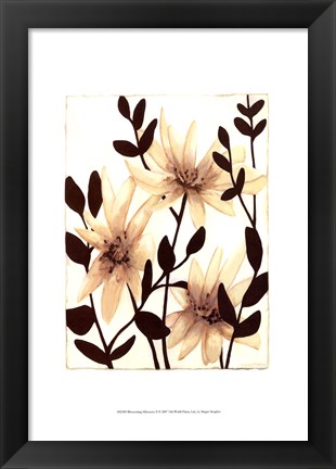 Framed Blossoming Silhouette II Print