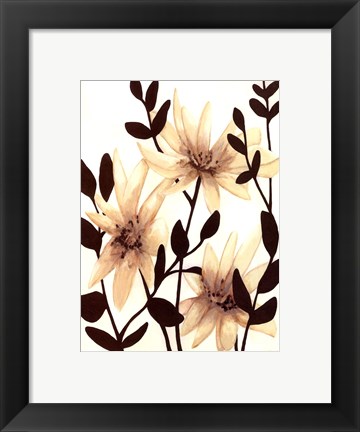 Framed Blossoming Silhouette II Print