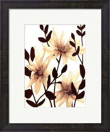 Framed Blossoming Silhouette II Print