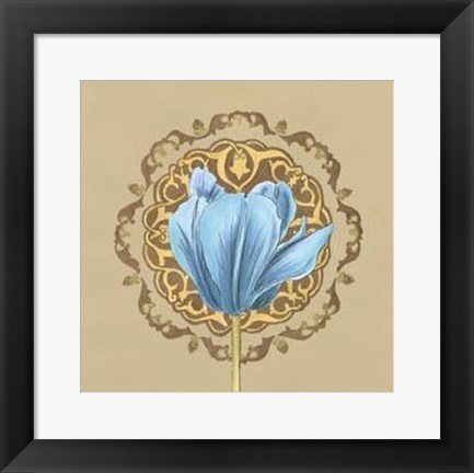 Framed Gilded Tulip Medallion I Print