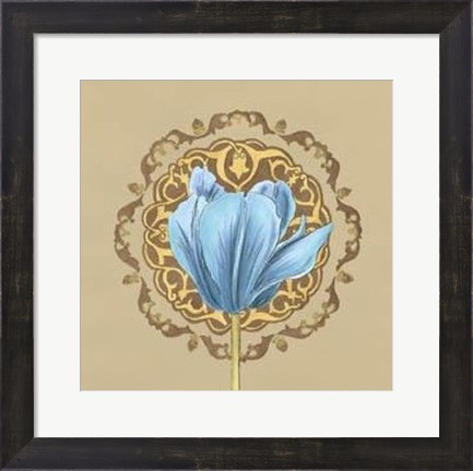 Framed Gilded Tulip Medallion I Print