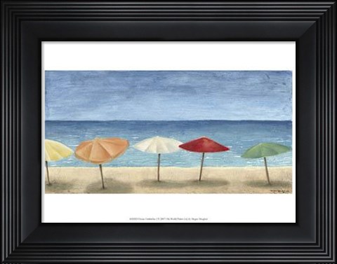 Framed Ocean Umbrellas I Print