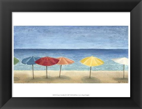 Framed Ocean Umbrellas II Print