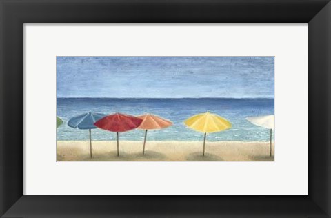 Framed Ocean Umbrellas II Print