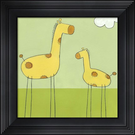 Framed Stick-Leg Giraffe I Print