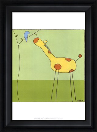 Framed Stick-Leg Giraffe II Print