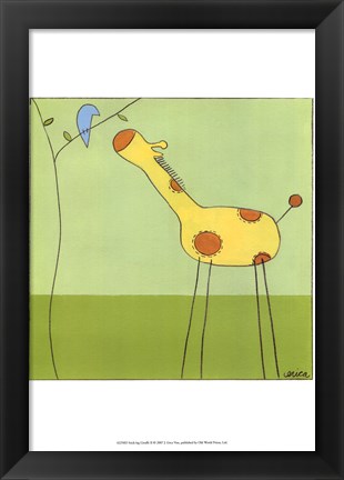 Framed Stick-Leg Giraffe II Print