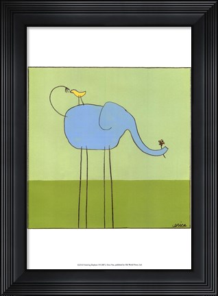 Framed Stick-Leg Elephant I Print