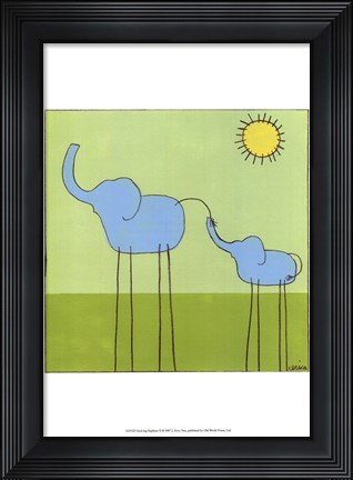 Framed Stick-Leg Elephant II Print